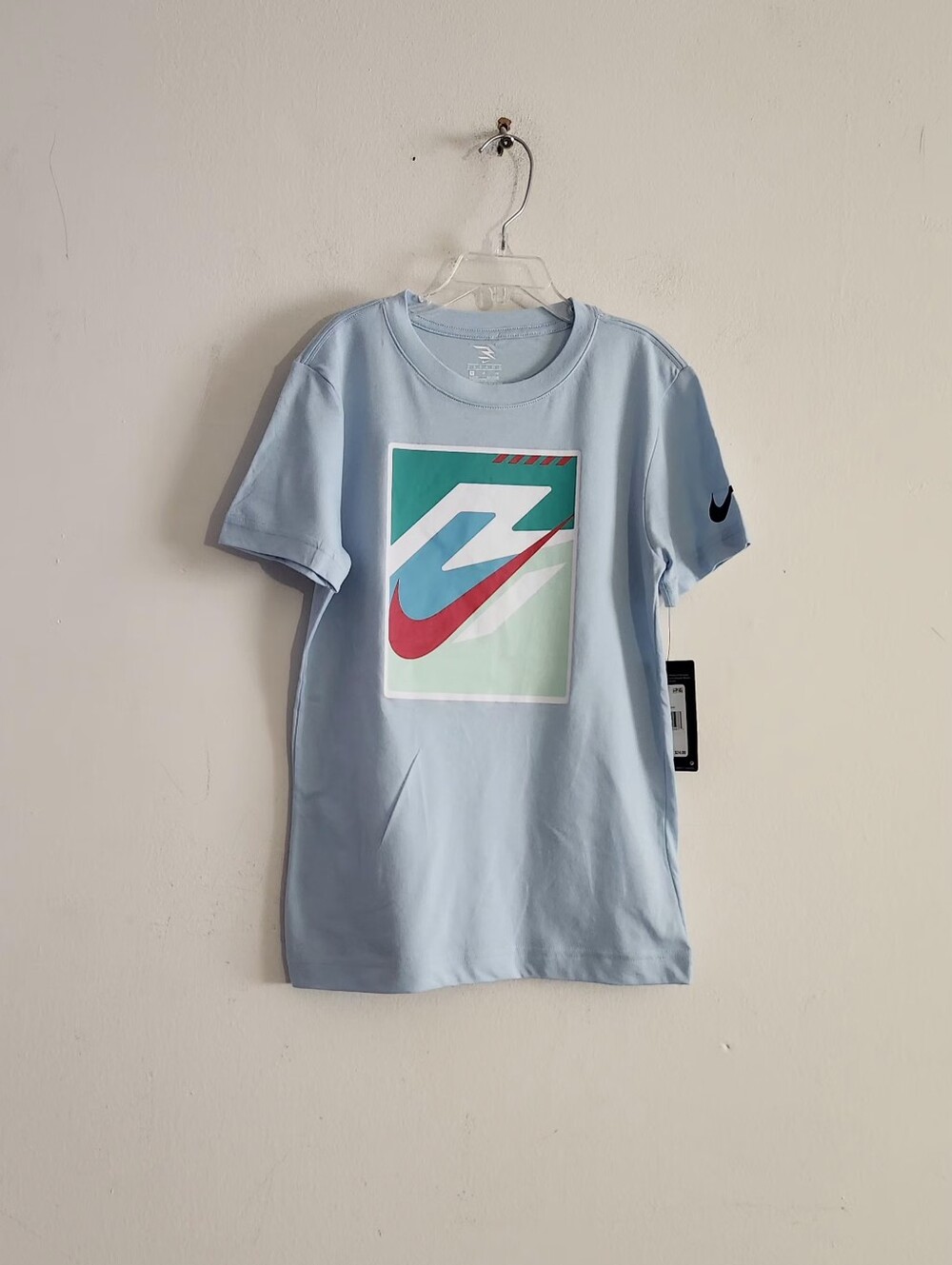 Nike 3BRAND by Russell Wilson Big Boys Logo Gradient Check T-Shirt Size: S